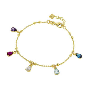 Vogue Bracelet made of Silver Gold Plated with Zircon