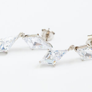 Radiant Princess Cut Studs in Silver925 Bold square-shaped stones set in polished silver for a classic sparkle.