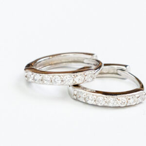 Silver Small Hoop EarringsHoop earrings with sparkle line.