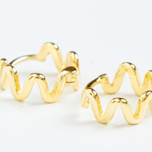 Silver 925 goldplated  Zig-Zag small hoopsModern silver version of the zig-zag design.