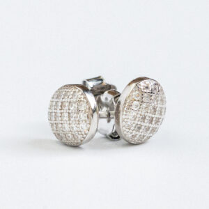Silver Button StudsRound studs with pavé surface.