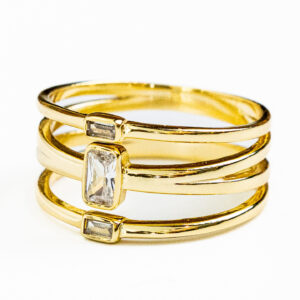 Triple Ring Silver 925 Goldplated