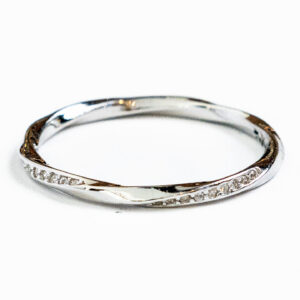 Minimalist twisted s silver 925 ring band