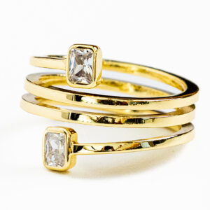 Wrap-around silver 925 goldplated with 18k ring