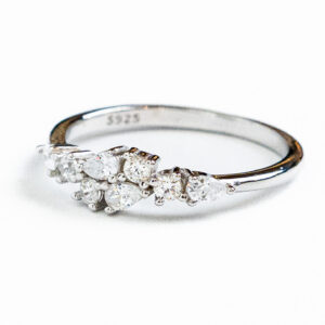 Silver 925 Chevron Pavé Ring